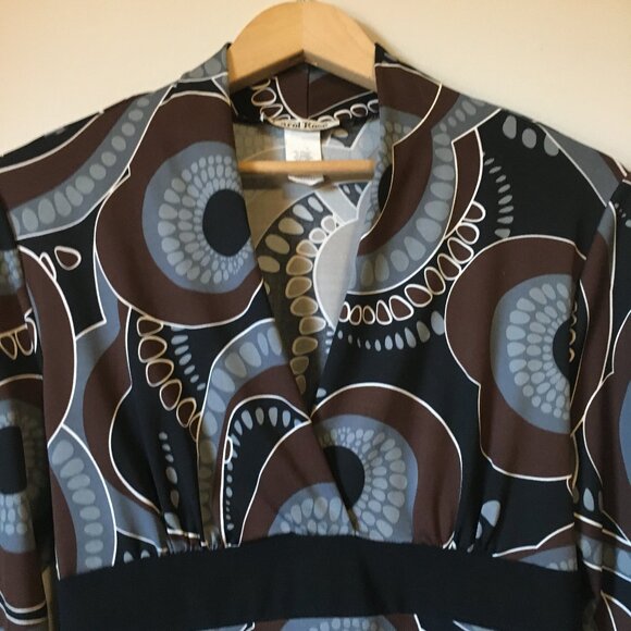 Y2K Carol Rose Retro 70s Groovy Tie Up Wrap Top Made in USA - Picture 3 of 16